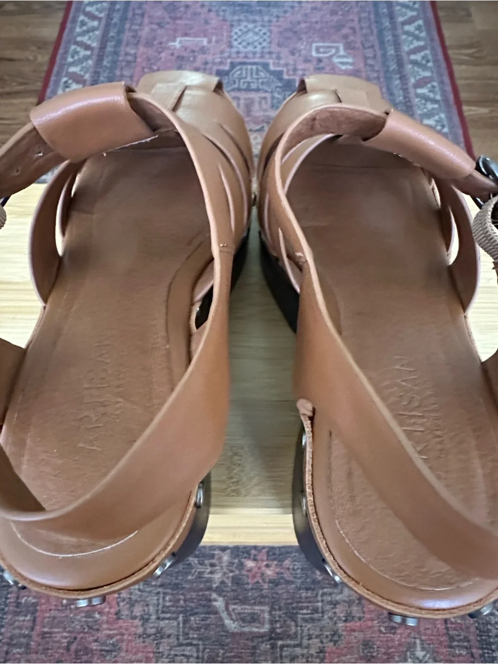 Artisan Crafted by Zigi Lorenza Leather Platform Fisherman Sandals Studded Clogs